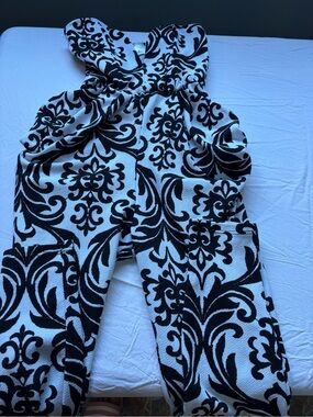 Madison Black & White Baroque-Print Jumpsuit